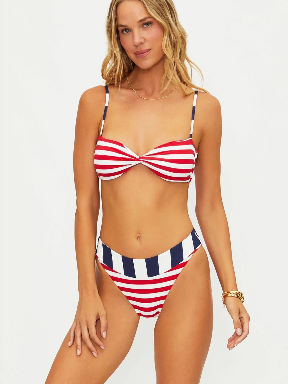 Beach Riot Juno Top Star Spangled Stripes